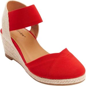 Comfortview Women’s Wide Width The Abra Espadrille(Classic Red)