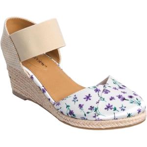 Comfortview Women’s Wide Width The Abra Espadrille(Purple Floral)