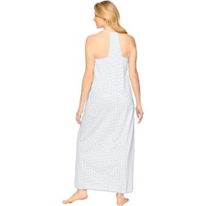 Dreams & Co. Plus Size Breezy Eyelet Knit Long Nightgown(Classic White)