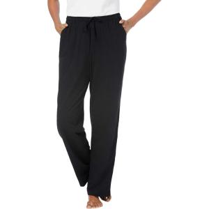 Dreams & Co. Plus Size Knit Sleep Pant(Black)