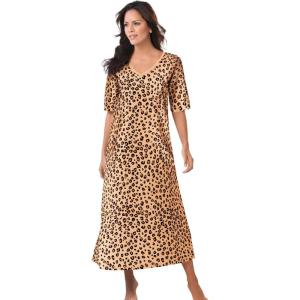 Dreams & Co. Plus Size Long Print Sleepshirt(Classic Leopard)