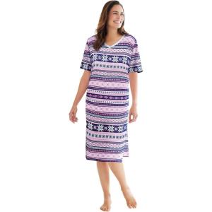 Dreams & Co. Plus Size Print Sleepshirt(Evening Blue Fair Isle)