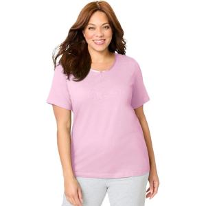 Dreams & Co. Plus Size Sleep Tee(Pink)
