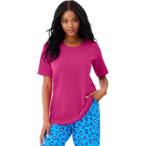 Dreams & Co. Plus Size Sleep Tee(Raspberry)