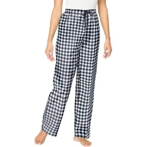 Dreams & Co. Plus Size Woven Sleep Pant(Black White Check)