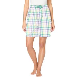 Dreams & Co. Plus Size Woven Sleep Short(Multi Gingham)