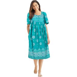 Only Necessities Plus Size Mixed Print Short Lounger(Waterfall Burst Print)