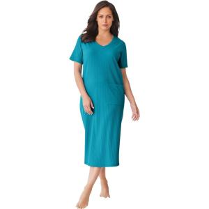 Only Necessities Plus Size Ribbed Sleepshirt(Dark Turq)