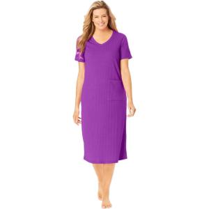 Only Necessities Plus Size Ribbed Sleepshirt(Fresh Berry)