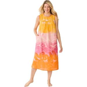 Only Necessities Plus Size Sleeveless Print Lounger(Multi Tropical Ombre)