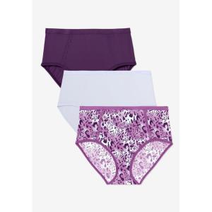 Plus Size Full Coverage Microfiber Panty 3-Pack(Orchid Animal Pack)
