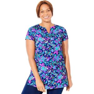 Swimsuits For All Women’s Chlorine Resistant Swim Tunic (Plus(Electric Floral)