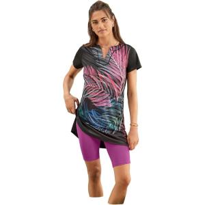 Swimsuits For All Women’s Chlorine Resistant Swim Tunic (Plus(Ombre Palm Placement)