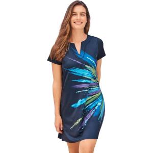 Swimsuits For All Women’s Chlorine Resistant Swim Tunic (Plus(Purple Sunburst)