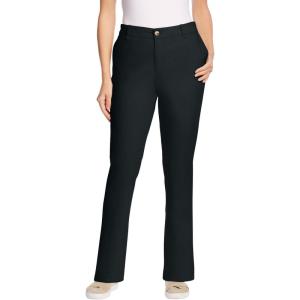 Woman Within Plus Size Adjustable Waist Straight-Leg Chino(Black)