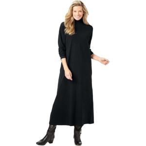 Woman Within Plus Size Mockneck Dress(Black)