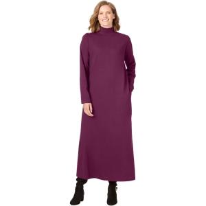 Woman Within Plus Size Mockneck Dress(Deep Claret)