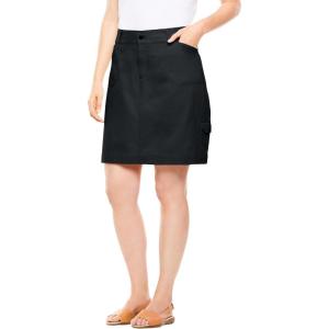 Woman Within Plus Size Perfect Denim Skort(Black)