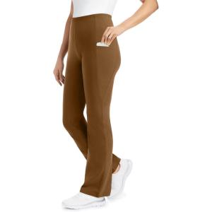 Woman Within Plus Size Petite Stretch-Cotton Knit Pull-On Bootcut Pocket Leggings(Toffee)