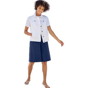 Woman Within Plus Size Stretch Denim Vest Jean Vest(White)