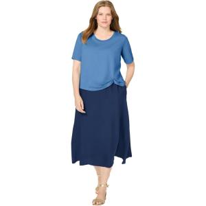 Woman Within Plus Size Two-Fer Tee Dress(Blue Coast Navy)