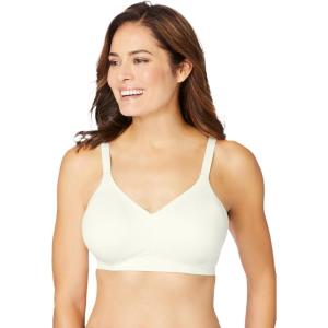 Women’s Plus Size Wireless Back Smoothing Bra(Ivory)