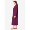 Woman Within Plus Size Lettuce Trim Knit Jacket Dress(Deep Claret)