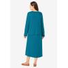 Woman Within Plus Size Lettuce Trim Knit Jacket Dress(Deep Teal)