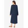 Woman Within Plus Size Lettuce Trim Knit Jacket Dress(Navy)