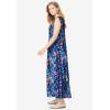 Woman Within Plus Size Pintucked Sleeveless Dress(Evening Blue Poppy Blossom)