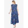 Woman Within Plus Size Pintucked Sleeveless Dress(Evening Blue Poppy Blossom)