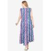 Woman Within Plus Size Pintucked Sleeveless Dress(Pretty Violet Floral Stripe)