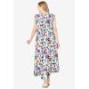 Woman Within Plus Size Pintucked Sleeveless Dress(White Poppy Blossom)