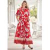 Woman Within Plus Size Roll-Tab Sleeve Crinkle Shirtdress(Sweet Coral Bloom)