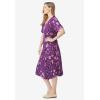 Woman Within Plus Size Short Crinkle Dress(Plum Purple Patch Floral)