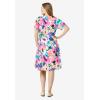 Woman Within Plus Size Short Crinkle Dress(Sweet Coral Bloom)