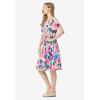 Woman Within Plus Size Short Crinkle Dress(Sweet Coral Bloom)