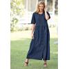Woman Within Plus Size Short-Sleeve Denim Dress(Indigo Wash)
