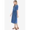 Woman Within Plus Size Short-Sleeve Denim Dress(Light Stonewash)