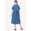 Woman Within Plus Size Short-Sleeve Denim Dress(Light Stonewash)