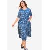 Woman Within Plus Size Short-Sleeve Denim Dress(Medium Stonewash)