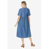 Woman Within Plus Size Short-Sleeve Denim Dress(Medium Stonewash)