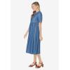 Woman Within Plus Size Short-Sleeve Denim Dress(Medium Stonewash)