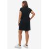 ellos Plus Size Knit Drawstring Dress(Black)