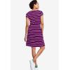 ellos Plus Size Knit Drawstring Dress(Boysenberry White Stripe)