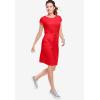 ellos Plus Size Knit Drawstring Dress(Hot Red)
