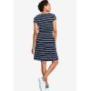 ellos Plus Size Knit Drawstring Dress(Navy White Stripe)
