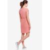 ellos Plus Size Knit Drawstring Dress(Sweet Coral)