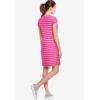 ellos Plus Size Knit Drawstring Dress(Tropical Raspberry White Stripe)