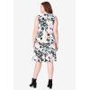 ellos Plus Size Sleeveless Knit Fit and Flare Knit Dress(Multi Floral)